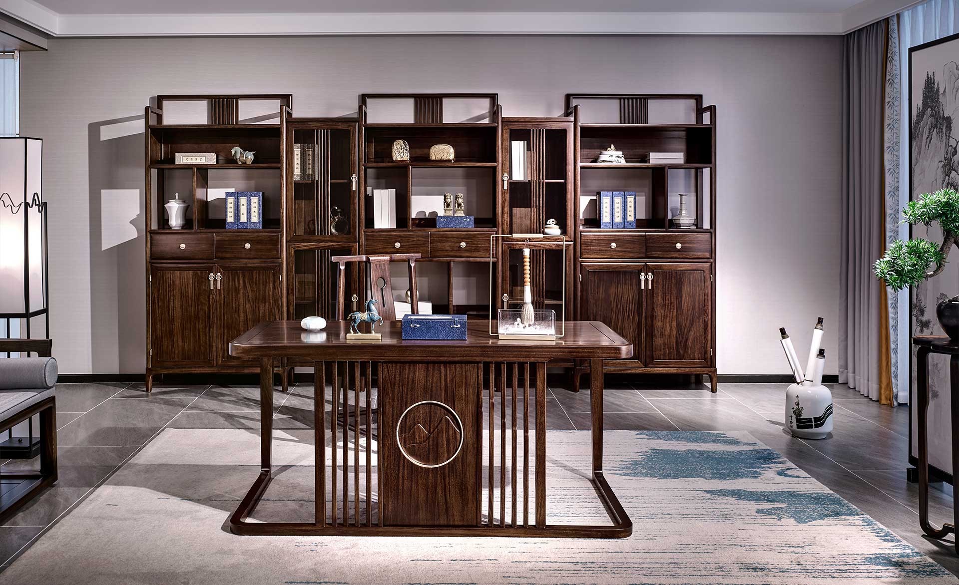 遠(yuǎn)容新中式書房空間效果