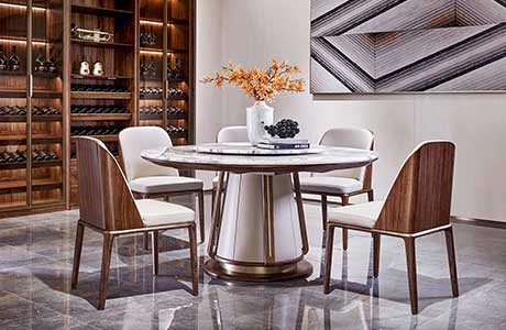 疏影-現(xiàn)代簡奢 餐廳空間-童話森林胡桃K實木家具