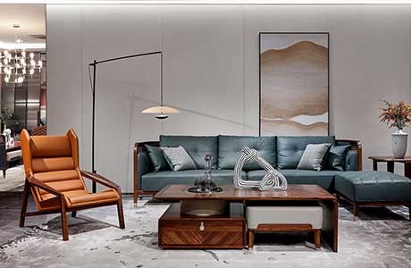 滿庭-現(xiàn)代簡奢 客廳空間-童話森林胡桃K烏金木實木家具