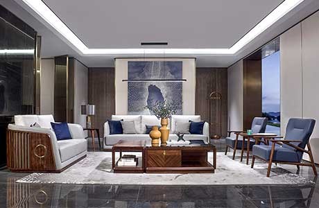 海闊-現(xiàn)代簡奢 客廳空間-童話森林胡桃K烏金木實木家具